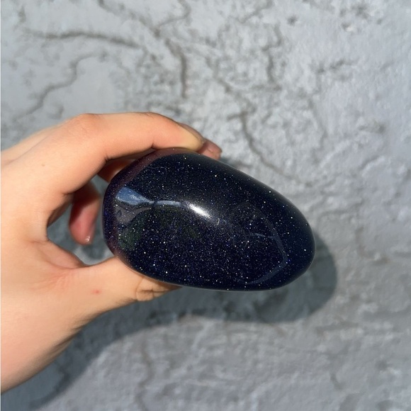 Glossy Blue Goldstone Polished Stone - Picture 3 of 3